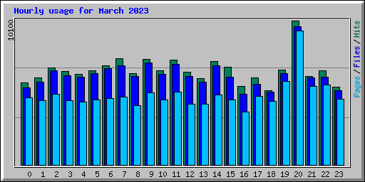 Hourly usage for March 2023