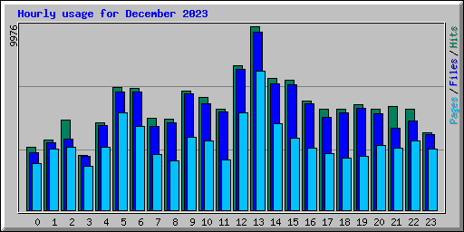 Hourly usage for December 2023